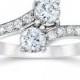 1 Carat Forever Us Diamond Two Stone Engagement Ring 10K White Gold