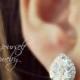 White Crystal Bridal Earrings Wedding Jewelry Teardrop Bride Earrings Cluster Wedding Earring Cubic Zirconia Stud Earring CZ Bridesmaid Gift