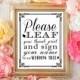 8 x 10 Wedding Tree Thumb Print Alternative Guest Book Sign - Leaf Your Thumbprint And Sign Your Name - PRINTED