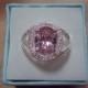 Oval Cut Pink Sapphire Diamond Cut White Sapphire 925 Sterling Silver Halo Engagement Ring Size 7