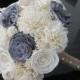 Wedding, Sola wood Bouquet, Burlap Bouquet, Grey Bouquet, Alternative Bouquet,  Bridal Bouquet, Sola flowers, Wood Bouquet