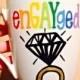 Engayged- Hers And Hers- His And His Coffee Mug - Hand-painted. Gay Wedding - Gay Pride- En-gay-ged- Engayged