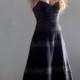 HOLIDAY SALE - Long Black Dress Evening Black Dress Bridesmaid Dress Black Satin Maxi Dress Prom Spaghetti Dress Black Silver Dress Vintage