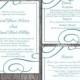 DIY Wedding Invitation Template Set Editable Word File Instant Download Elegant Printable Invitation Blue Wedding Invitation Teal Wedding