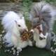 Wedding Cake Topper / Animal Sculptures / 2 Handmade Needle Felted Squirrels  / by Fiber Artist GERRY / Large