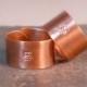 Rustic Copper Wedding Rings Set of TWO Personalized Monogram Rings For Him For Her Couple's Jewelry