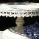 16" Shabby chic metal cake stand/Gorgeous white distressed pedestal cake