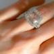 Morganite & Diamond Halo Engagement Ring 10mm Cushion Cut Center Natural Diamonds Matching Diamond Wedding Band Pristine Custom Rings