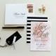 Watercolor Save-the-Date, save the date cards, save-the-date, calligraphy save the date, watercolor wedding, black and white stripes, stripe