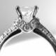 Princess Cut 14k white gold Diamond Engagement Ring - 1.70 carat - weddings - Channel set - Round - custom made - Bp030