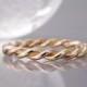 Thick Gold Twist Wedding Ring - Unisex 2.5mm Wide Two Tone Twist in Solid Rose Gold, White Gold or Yellow Gold