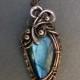Gemstone pendant, Flashy  Labradorite pendant, Mother Gift for girlfriend. Wirewrapped jewelry, Fantasy necklace,  Labradorite jewelry