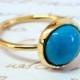 Holiday Sale - Gold Ring, Turquoise Ring, Gold Turquoise Ring, Stone Ring, Delicate Ring, December Birthstone Ring, Gemstone Ring, Something