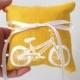 Ring Bearer Pillow Wedding Bicycle 4 x 4 inches - Choose your fabric and ink color