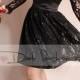Plus Size Little black lace mini dress /Evening /Party /Cocktail /long Sleeves /romantic dress