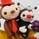 Wedding Cake Topper--Customized Love Monkey & Ladybug Couple with Sweet Banana and Grass Base