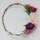 Silk Flower Crown - Blush, Pink, Plum, Purple - Boho Flower Crown, Floral Crown, Wedding Hair Accessory