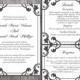 DIY Wedding Invitation Template Set Editable Word File Instant Download Printable Invitation Black Invitation Elegant Wedding Invitation