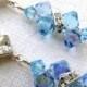 Blue Topaz Crystal Earrings, Aquamarine, Light Sapphire, Swarovski Crystal, Sterling Silver, Bridal Something Blue, Wedding Handmade Jewelry