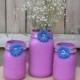 Pastel Wedding  / Orchid and Blue Wedding Mason Jar Centerpiece / Candle Holder / Shabby Chic Wedding Decoration / Quince Decor / Bling