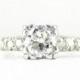 Vintage Diamond Engagement Ring, 0.66 ct Round Brilliant Diamond in Triple Claw PLAT Setting. 0.78 ctw, Circa 1940s.