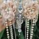 Rustic Glam Bridal Brooch Bouquet Vintage Style Cascading Pearls Brooch Bouquet Brooch Bouquet Jeweled Wedding Bouquet DEPOSIT ONLY