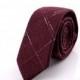 Wine Red Wool Ties With White Stripes.Wedding Neckties.Wedding Accessoires.Anniversary Gift
