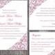 DIY Wedding Invitation Template Set Editable Word File Instant Download Printable Floral Invitation Purple Invitation Elegant Invitations