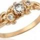 Diamond Flower Ring, Rose Gold Engagement Ring, Floral Engagement Ring, Rose Gold Ring, Diamond Ring, Engagement Ring Women, Diamond Gift
