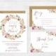 Floral Wedding Invitation Printable Wedding Invitation Suite Rustic Wedding Invite Boho Wedding Invite Watercolor Wedding Boho Set