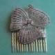 GABRIELLE ~ Bridal Art Deco Silver with Austrian Crystal Abstract Floral  Hair Comb