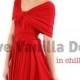 Bridesmaid Dress Infinity Dress Chilli Red  Knee Length Wrap Convertible Dress Wedding Dress