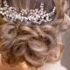 Bridal hair comb Wedding hair comb Wedding bridal headpiece Crystal hair comb Leaves hair comb Crystal pearl hair piece Sprigs hair comb