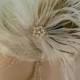Wedding Bridal Fascinator, Bridal Fascinator, Feather Fascinator , Wedding Veil, Ivory and Natural Peacock - The Couture Bride