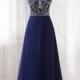 Navy Blue prom dress, formal dress, evening dress, homecoming dress