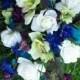 Royal Peacock Wedding Flowers Bridal Bouquet Real Touch Roses and Orchids TeaL, PLuM, BLue, aND GReeN WeDDiNG FLoWeRS