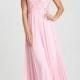 Chic Sheath With High-necked Sleeveless Tulel Pink Prom Dress PD3184