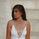 HOT SALE wedding dress deep  V neck  with embroidery and beads