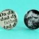 Personalized Cufflinks, Fathers Day Gift Photo Cufflink + Vintage Daddy Definition Cufflink
