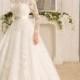 Online Shop Vestido De Noiva Manga Longa Three Quarter Sleeves A Line Wedding Dress With Sash Plus Size Lace Vintage Wedding Dresses 2016