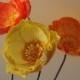 Individual Paper Poppy Stem -  Orange and Yellow Poppies - Wedding, Event, Decor - Paper Flower - California Poppies - Poppy Arrangement