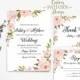 Wedding invitation set template, Wedding Invitation Suite,  Rustic Wedding Invitation, Wedding invitation, Bohemian Peony invitation