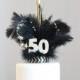 Fabulous 50 Gatsby feather & sparkler cake topper, overthetopcaketopper