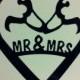 Rustic Country Mr & Mrs Duck Customized Acrylic Wedding Cake Topper