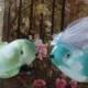 Shabby Chic Tie Dyed Love Birds Cake Topper  Bostonbackbay  We Ship Internationally
