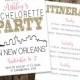 New Orleans Bachelorette Party Invitation and Itinerary - NEW ORLEANS Bachelorette Party - Printable Invitation