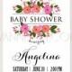 Beautiful Baby Shower invitation with bright colorful flowers - Unique vector illustrations, christmas cards, wedding invitations, images and photos by Ivan Negin
