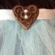 Single Tier Wedding or Communion Veil Hair Comb Steampunk Heart Comb White Ivory Pink Red Purple Aqua V-Agatha