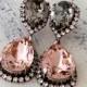Blush gray chandelier earrings,blush pink gray Chandelier earrings,Bridal earrings,Bridesmaids gift,Dangle earrings,Drop ,Swarovski crystal
