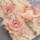 Vintage Bridal Garter Wedding Garter Set Toss Garter included Dusty Rose Ivory with Rhinestones and Pearls  Custom Wedding colors